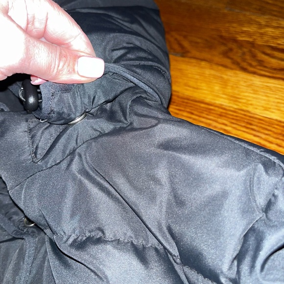 J Crew waterfowl feathers down jacket black puffer coat hooded size small - Picture 4 of 12